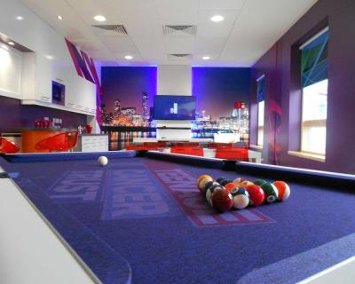 The pool table in the social space at Alder Hey