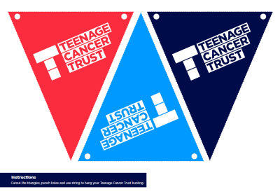 Teenage Cancer Trust branded bunting