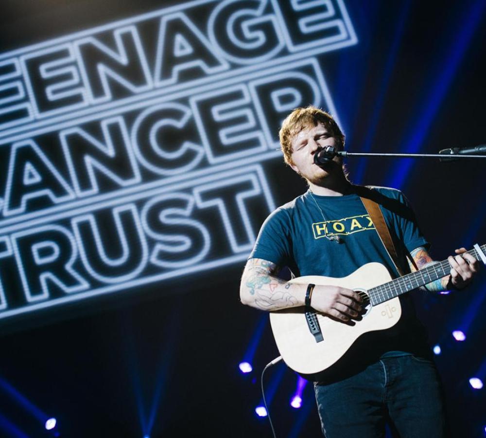Ed Sheeran on stage at Teenage Cancer Trust Royal Albert Hall 2017