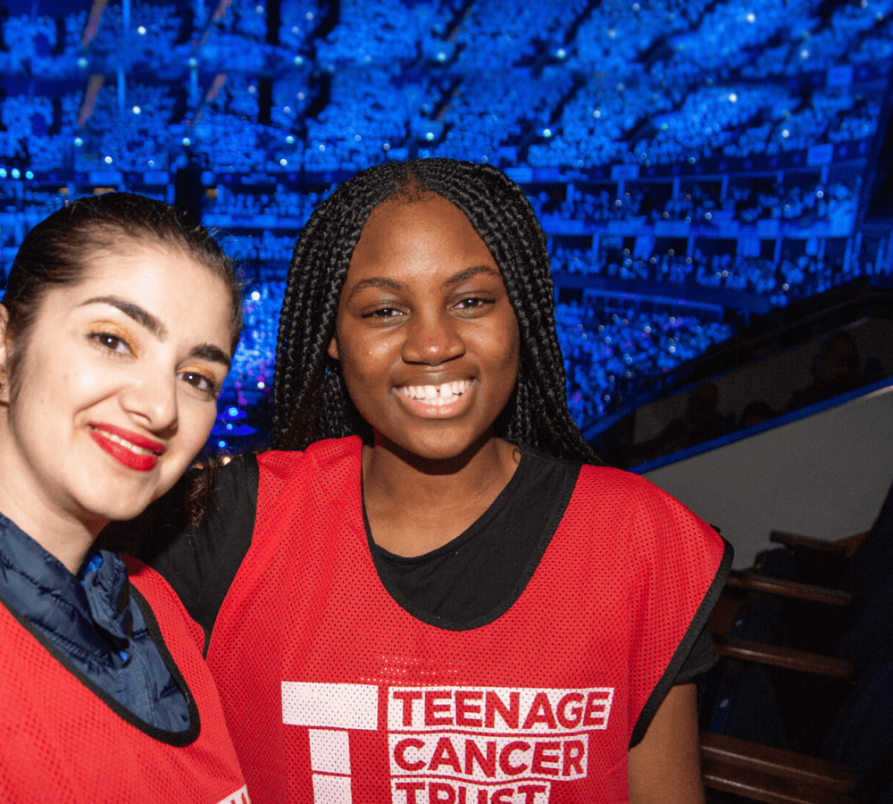 Two volunteers at Teenage Cancer Trust Gigs, Royal Albert Hall