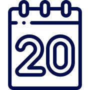 Icon of calendar displaying number 20