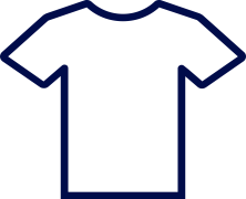 Navy outline of a t-shirt
