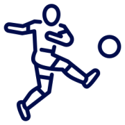 A picture of a football player kicking a ball