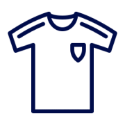 A picture of a football shirt with a badge on it
