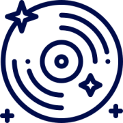 A blue vinyl record