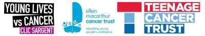 Logos from Clic, Ellen Macarthur and Teenage Cancer Trust