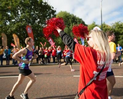 Teenage Cancer Trust cheer squad at the Royal Parks Half Marathon