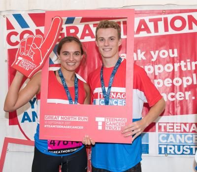 Teenage Cancer Trust Great North Run post run photo of young people