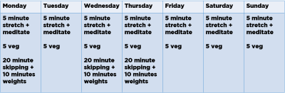 An example of a weekly planner