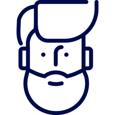 Icon showing a bearded man
