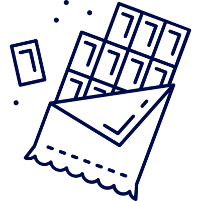 Icon showing a chocolate bar