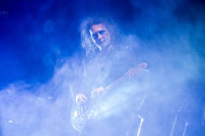 Robert Smith of the Cure on stage at the Royal Albert Hall in 2014