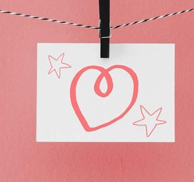 Valentine's day card on a peg 