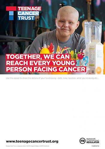 Teenage Cancer Trust fundrasing poster