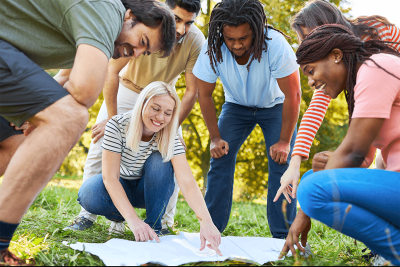 Quirky fundraising ideas - group activity with map