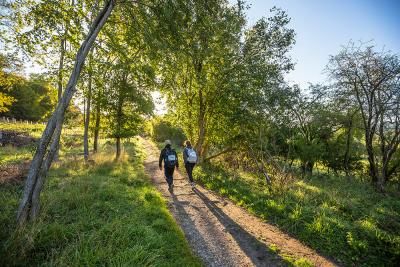 Two walkers trekking the Chiltern 50 Challenge to raise money for Teenage Cancer Trust