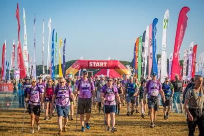 Walkers leaving the start line of the Jurassic Coast Challenge