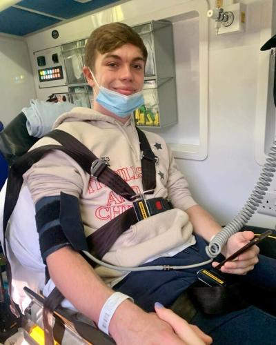 Lucas during treatment