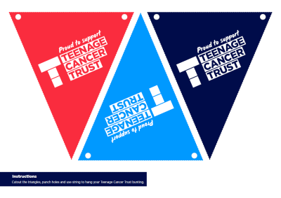 Proud to support Teenage Cancer Trust bunting