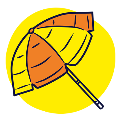 Illustration of an umbrella or sun shade