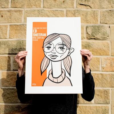Ed Sheeran concert print signed by Pete McKee and Ed Sheeran