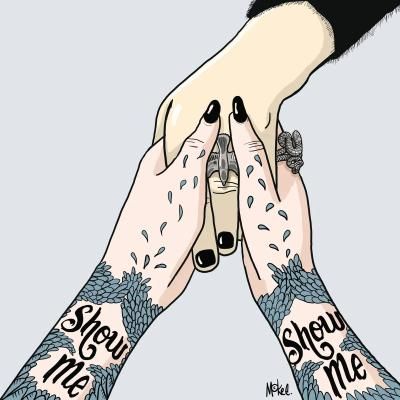 The 'Show Me' print created by Pete McKee in collaboration with The Cure for Teenage Cancer Trust