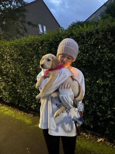 Lianne with her dog