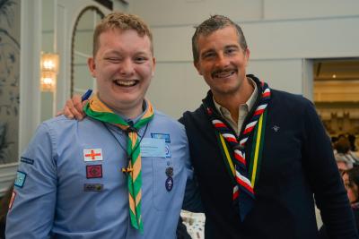 Jonathan with Bear Grylls