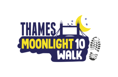 Thames Moonlight 10 Walk logo with shoeprint and Tower Bridge