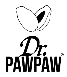 Dr PAW PAW logo plain brown writing on white background