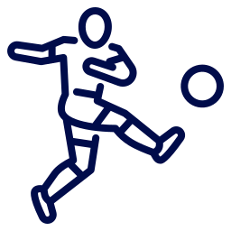 A picture of a football player kicking a ball