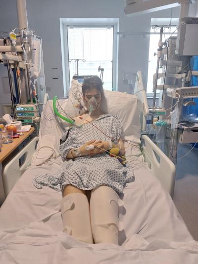 Harry after his diagnosis in the ICU