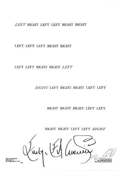 A print signed by Dame Evelyn Glennie illustrating one of her favourite drumming patterns