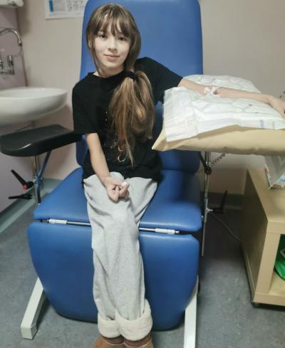 Billie during treatment