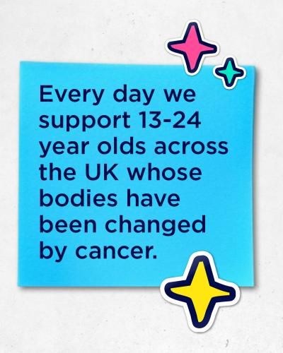Every day we support 13-24 year olds across the UK whose bodies have been changed by cancer.