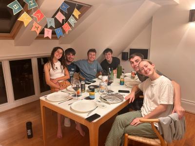 Ben with friends during treatment