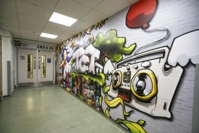 Bristol Teenage Cancer Trust unit graffiti wall