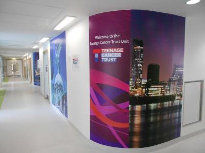 Teenage Cancer Trust Alder Hey unit welcome sign